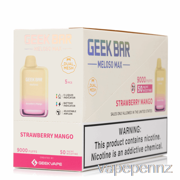 [5-Pack] Geek Bar Meloso MAX 9000 Disposable VAPE NZ